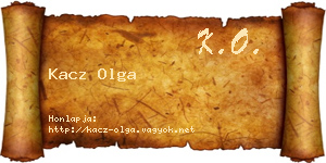 Kacz Olga névjegykártya