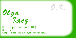 olga kacz business card